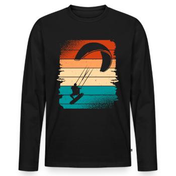 Kitesurfen Kitesurf Kitesurfer Kiteboard - Männer Premium Bio Langarmshirt - Schwarz - Vorne - Nico (187cm)