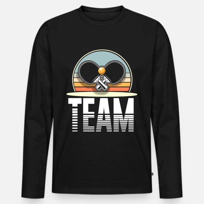 Tischtennis Team - Männer Premium Bio Langarmshirt - Schwarz