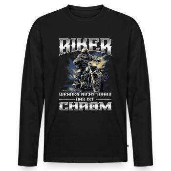 Biker werden nicht grau | Motorradfahrer & Biker - Männer Premium Bio Langarmshirt - Schwarz - Vorne - Nico (187cm)