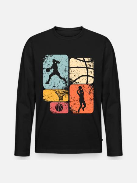 Basket-ball Basketteur Basketteur féminin - T-shirt manches longues Premium bio Homme - noir