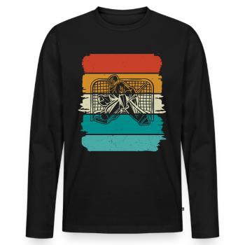 Eishockey Hockey sur glace - T-shirt manches longues Premium bio Homme - noir - Devant - Nico (187cm)