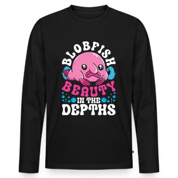 Blobfisch Blobfish Beauty In The Depths - Men's Premium Organic Long Sleeve Shirt - black - Front - Nico (187cm)
