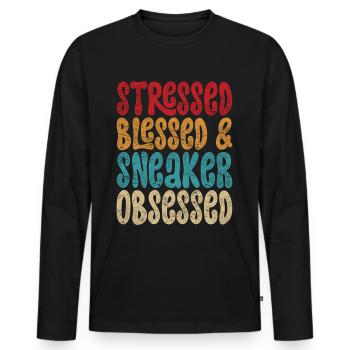 Sneaker Collector Shoe Collector - Men's Premium Organic Long Sleeve Shirt - black - Front - Nico (187cm)