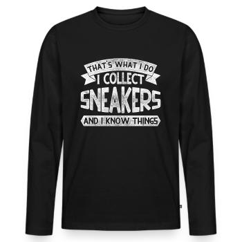 Sneaker Collector Shoe Collector - Men's Premium Organic Long Sleeve Shirt - black - Front - Nico (187cm)