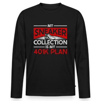 Sneaker Collector Shoe Collector - Men's Premium Organic Long Sleeve Shirt - black - Front - Nico (187cm)