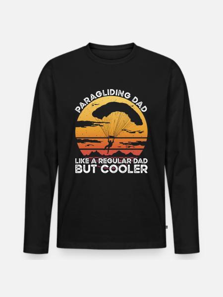 Paragliding Dad - Männer Premium Bio Langarmshirt - Schwarz