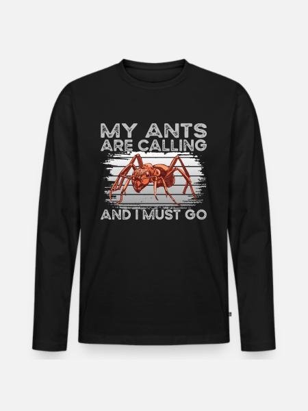 Ants Are Calling Ameisenhaltung - Männer Premium Bio Langarmshirt - Schwarz