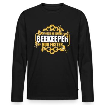 Beekeeper Imker - Männer Premium Bio Langarmshirt - Schwarz - Vorne - Nico (187cm)