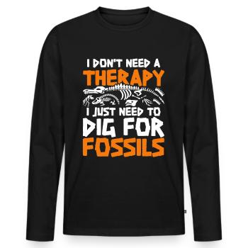 Paleontology Paleontologist - Men's Premium Organic Long Sleeve Shirt - black - Front - Nico (187cm)