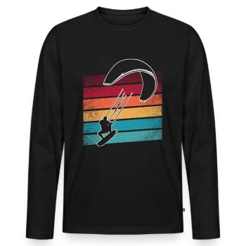 Kitesurfer Kiteboard Kitesurfen Kitesurf - Männer Premium Bio Langarmshirt - Schwarz - Vorne - Nico (187cm)