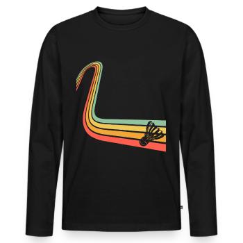 Badminton Federball - Männer Premium Bio Langarmshirt - Schwarz - Vorne - Nico (187cm)