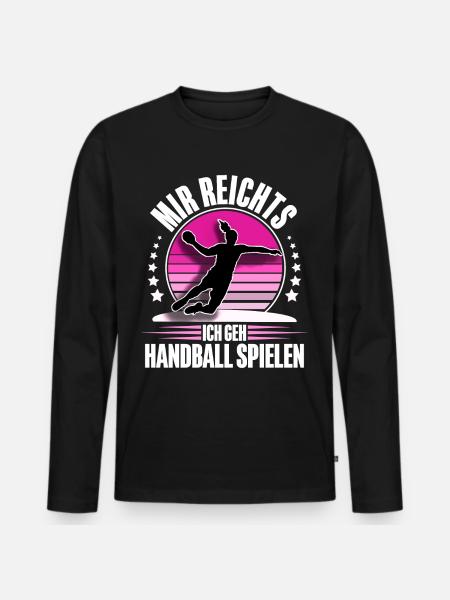 Handball Handballerin - Männer Premium Bio Langarmshirt - Schwarz