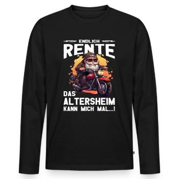 Endlich Rente Biker Opa - Motorradfahrer - Biker - Männer Premium Bio Langarmshirt - Schwarz - Vorne - Nico (187cm)
