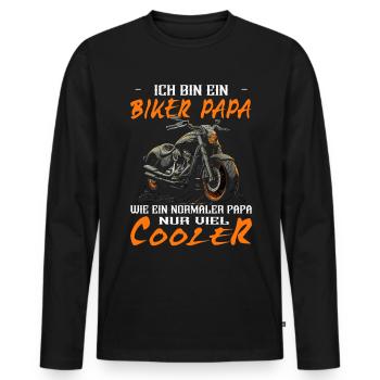 Motorradfahrer Sprüche | Motorrad & Biker - Männer Premium Bio Langarmshirt - Schwarz - Vorne - Nico (187cm)