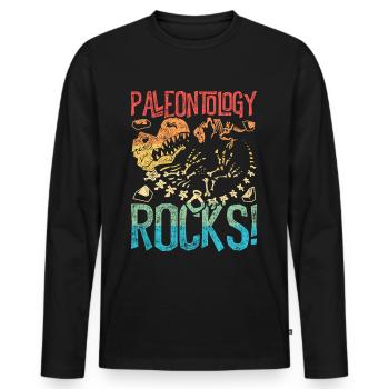 Paleontology Rocks Paleontology Paleontologist - Men's Premium Organic Long Sleeve Shirt - black - Front - Nico (187cm)