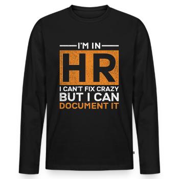 HR Manager Personalmanager - Männer Premium Bio Langarmshirt - Schwarz - Vorne - Nico (187cm)