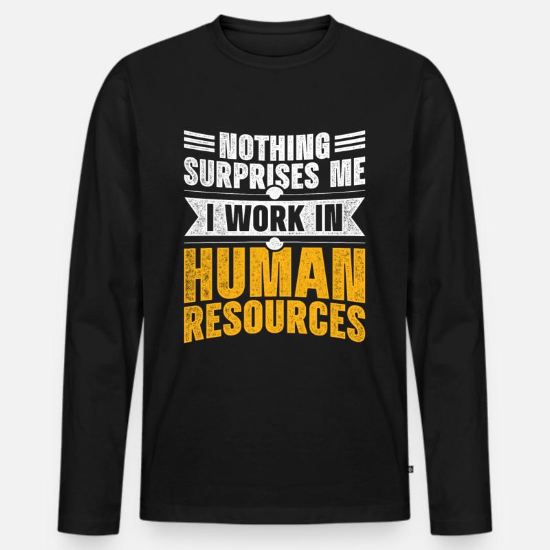 HR Manager Personalmanager - Männer Premium Bio Langarmshirt - Schwarz