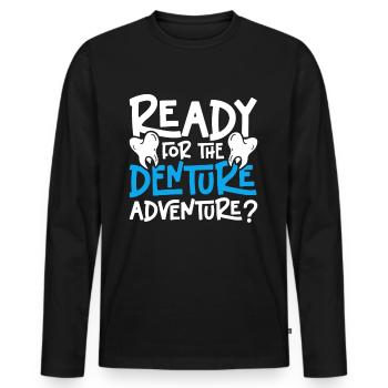 Technicien dentaire prêt pour l’aventure dentaire? - T-shirt manches longues Premium bio Homme - noir - Devant - Nico (187cm)