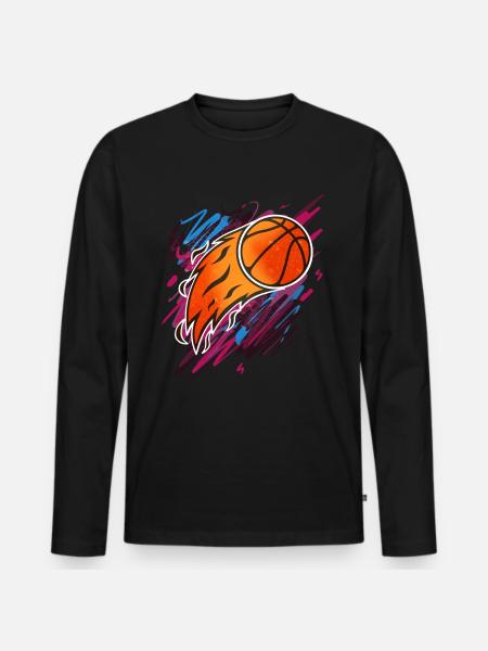 Basketball Basketball Player - Men's Premium Organic Long Sleeve Shirt - black