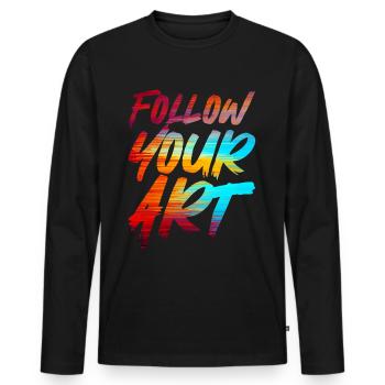 Peinture fluide Peinture liquide Suivez votre art - T-shirt manches longues Premium bio Homme - noir - Devant - Nico (187cm)