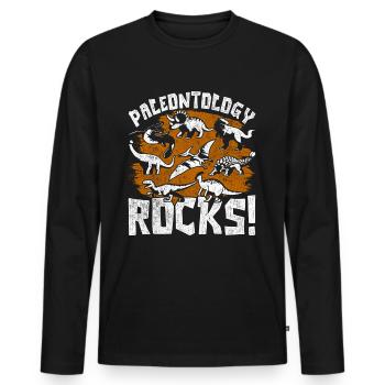 Paleontology Rocks Paleontology Paleontologist - Men's Premium Organic Long Sleeve Shirt - black - Front - Nico (187cm)