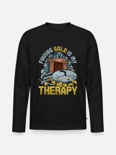 Goldschürfer Goldgräber Goldsucher - Männer Premium Bio Langarmshirt - Schwarz