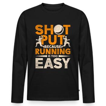 Shot put shot putter - Men's Premium Organic Long Sleeve Shirt - black - Front - Nico (187cm)