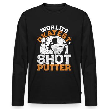 Kugelstoßer World's Okayest Shot Putter - Men's Premium Organic Long Sleeve Shirt - black - Front - Nico (187cm)