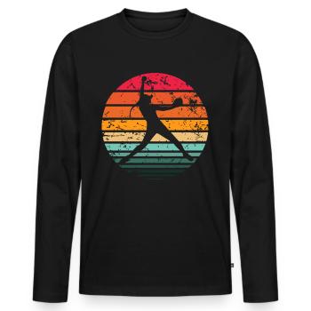 Base-ball - T-shirt manches longues Premium bio Homme - noir - Devant - Nico (187cm)