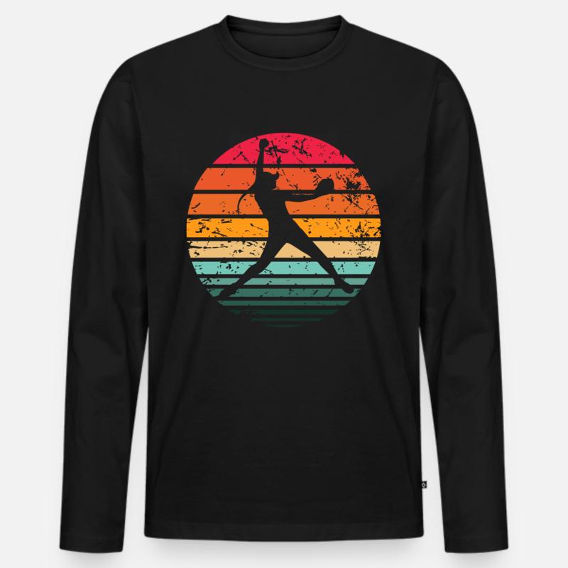 Baseball - Männer Premium Bio Langarmshirt - Schwarz