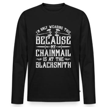Festival médiéval Marché médiéval - T-shirt manches longues Premium bio Homme - noir - Devant - Nico (187cm)