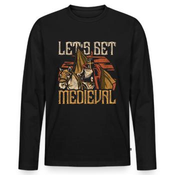 Medieval Festival Let's Get Medieval - T-shirt manches longues Premium bio Homme - noir - Devant - Nico (187cm)