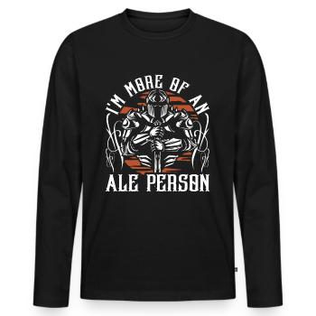 Mittelalterfest I'm More Of An Ale Person - Männer Premium Bio Langarmshirt - Schwarz - Vorne - Nico (187cm)