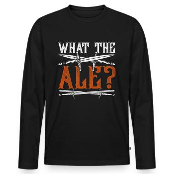 Mittelalterfest Mittelaltermarkt What The Ale? - Männer Premium Bio Langarmshirt - Schwarz - Vorne - Nico (187cm)