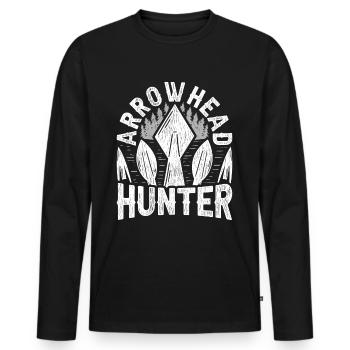 Pfeilspitzen Speerspitze Arrowhead Hunter - Männer Premium Bio Langarmshirt - Schwarz - Vorne - Nico (187cm)