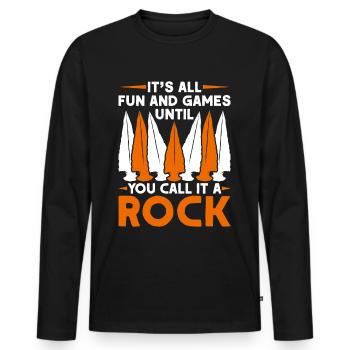 Pfeilspitzen Speerspitze Arrowhead Collection - Männer Premium Bio Langarmshirt - Schwarz - Vorne - Nico (187cm)