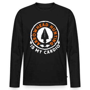 La chasse à la pointe de flèche Pfeilspitzen est mon cardio - T-shirt manches longues Premium bio Homme - noir - Devant - Nico (187cm)