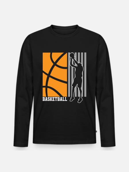 Basketball Basketball Player - Men's Premium Organic Long Sleeve Shirt - black