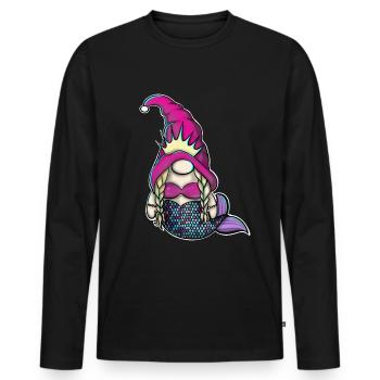 Mermaid Gnome Gnome - T-shirt manches longues Premium bio Homme - noir - Devant - Nico (187cm)