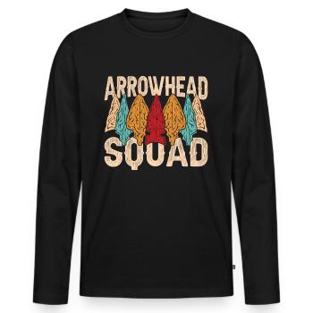 Pfeilspitzen Speerspitze Arrowhead Squad - Männer Premium Bio Langarmshirt - Schwarz - Vorne - Nico (187cm)