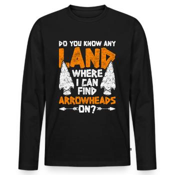 Pfeilspitzen Speerspitze Arrowhead Hunter - Männer Premium Bio Langarmshirt - Schwarz - Vorne - Nico (187cm)