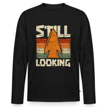 Pfeilspitzen Arrowhead Hunter Still Looking - Männer Premium Bio Langarmshirt - Schwarz - Vorne - Nico (187cm)