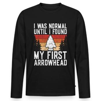 Pfeilspitzen Speerspitze Arrowhead Hunter - Männer Premium Bio Langarmshirt - Schwarz - Vorne - Nico (187cm)