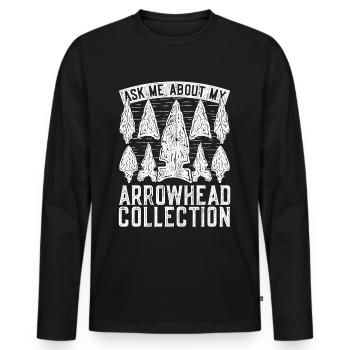 Ask Me About My Arrowhead Collection - Männer Premium Bio Langarmshirt - Schwarz - Vorne - Nico (187cm)