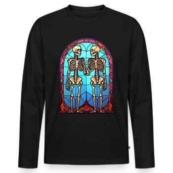 Halloween Stained Glass Stained Glass - Men's Premium Organic Long Sleeve Shirt - black - Front - Nico (187cm)