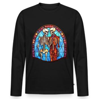 Halloween Stained Glass Stained Glass - Men's Premium Organic Long Sleeve Shirt - black - Front - Nico (187cm)
