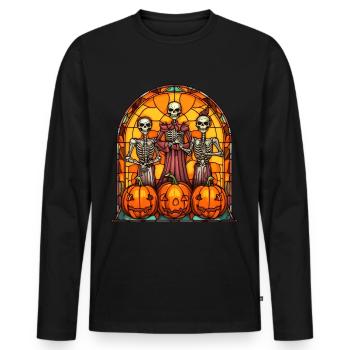 Halloween Stained Glass Stained Glass - Men's Premium Organic Long Sleeve Shirt - black - Front - Nico (187cm)
