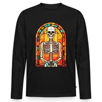 Halloween Stained Glass Stained Glass - Men's Premium Organic Long Sleeve Shirt - black - Front - Nico (187cm)
