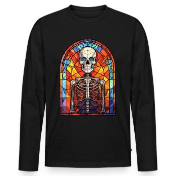 Halloween Stained Glass Stained Glass - Men's Premium Organic Long Sleeve Shirt - black - Front - Nico (187cm)