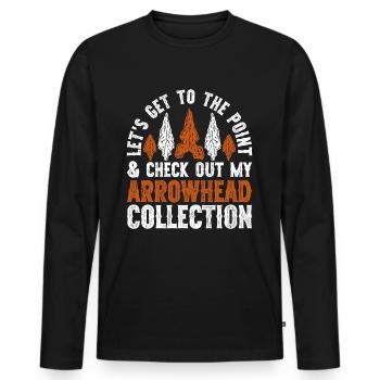 Pfeilspitzen Speerspitze Arrowhead Hunter - Männer Premium Bio Langarmshirt - Schwarz - Vorne - Nico (187cm)